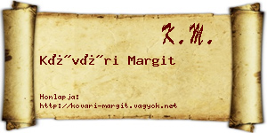 Kővári Margit névjegykártya